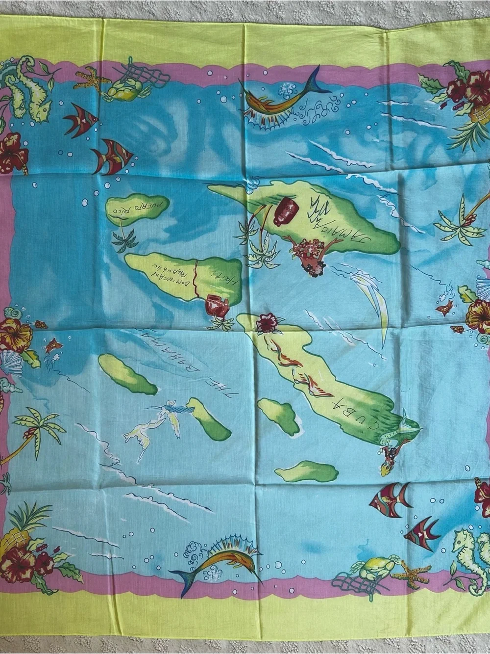 (Truly!) Rare Vintage Ralph Lauren “Islands” scarf.  1980’s.